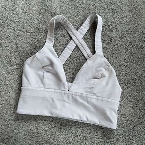 Lululemon White Cross Back Sports Bra